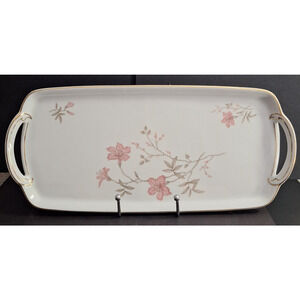 Vintage Johann Haviland Bavaria Rosita Serving Tray w/Gold Trim Handles 14"